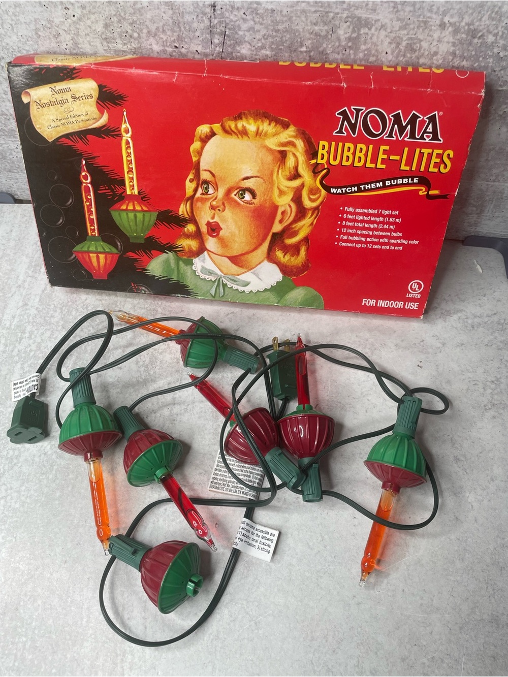 Vintage NOMA  Christmas Lights Collectible Holiday Decor Boxed Works READ
